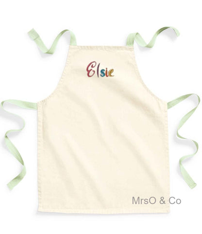 Personalised Kids Apron With Red Ties and Neck