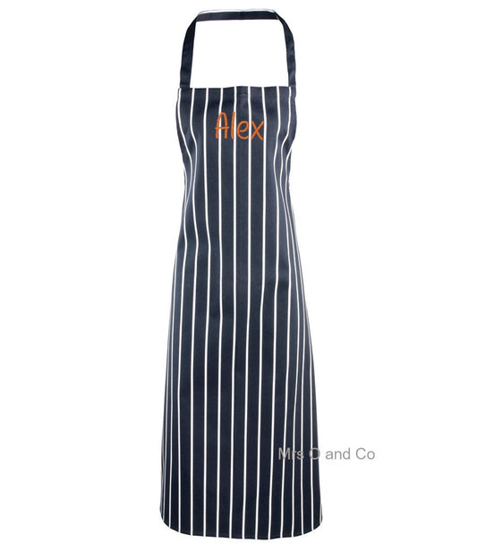 Personalised Striped Butcher Apron