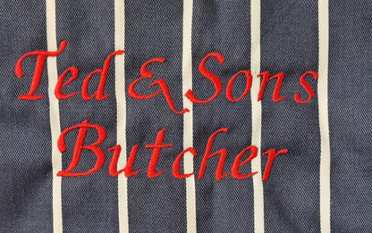 Personalised Striped Butcher Apron