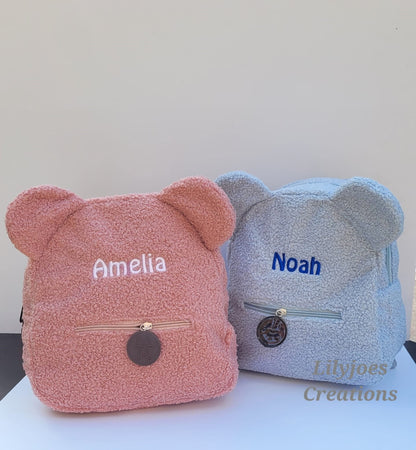 Personalised Fluffy Bear Backpack