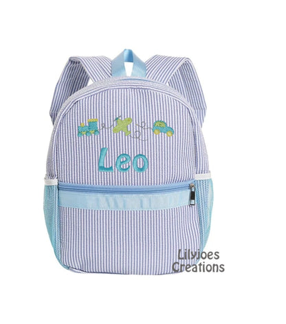 Personalised Seersucker Backpack