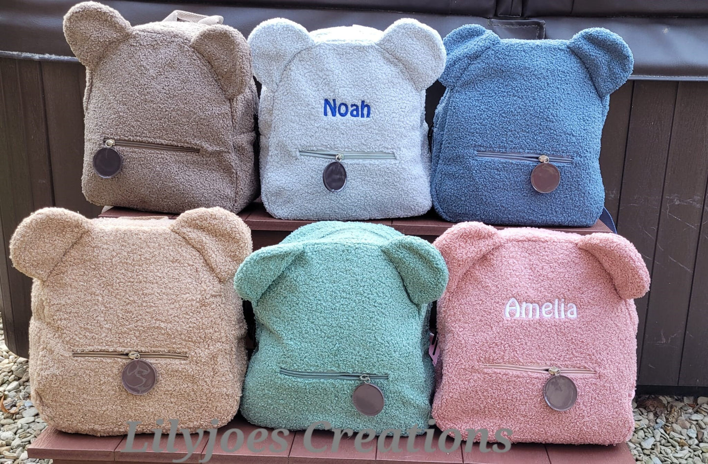 Personalised Fluffy Bear Backpack