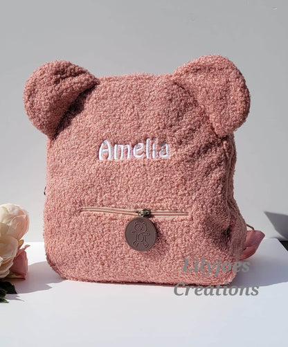 Personalised Fluffy Bear Backpack