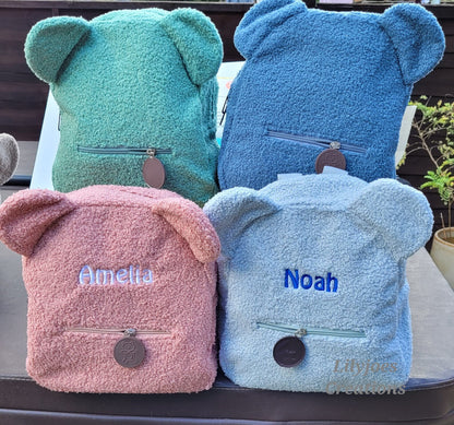 Personalised Fluffy Bear Backpack