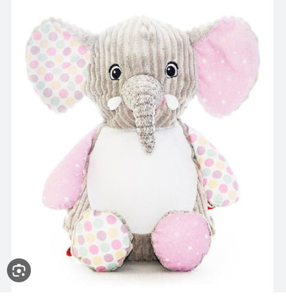 Personalised Elephant Patchwork Teddy