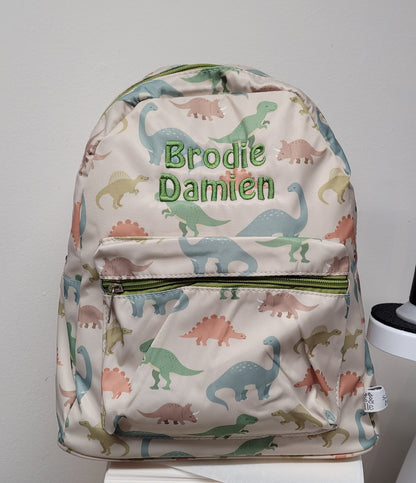 Personalised Desert Dinosaur Backpack and Lunch Bag Set