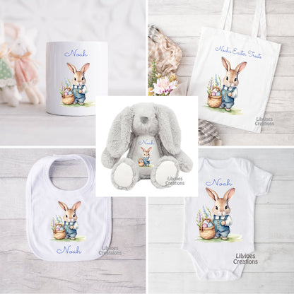 Personalised Boy Bunny Easter Gift