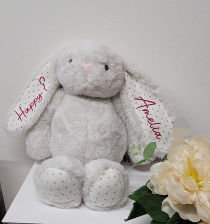 Personalised Grey Easter Bunny